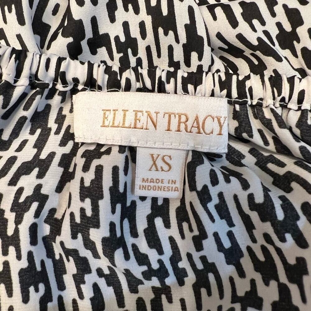Ellen Tracy Womens Black/ White Top Size XS - Picture 4 of 6